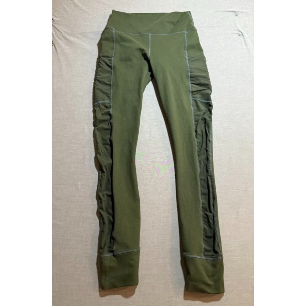 Fabletics Pants Womens Small Green Logo Leggings Yoga Ladies